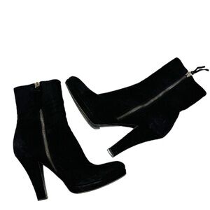 Miu Miu black suede ankle booties